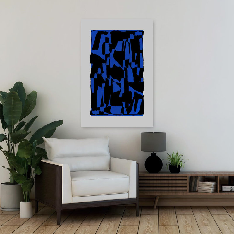 Art contemporain abstrait géométrique, H 36 po x l 24 po