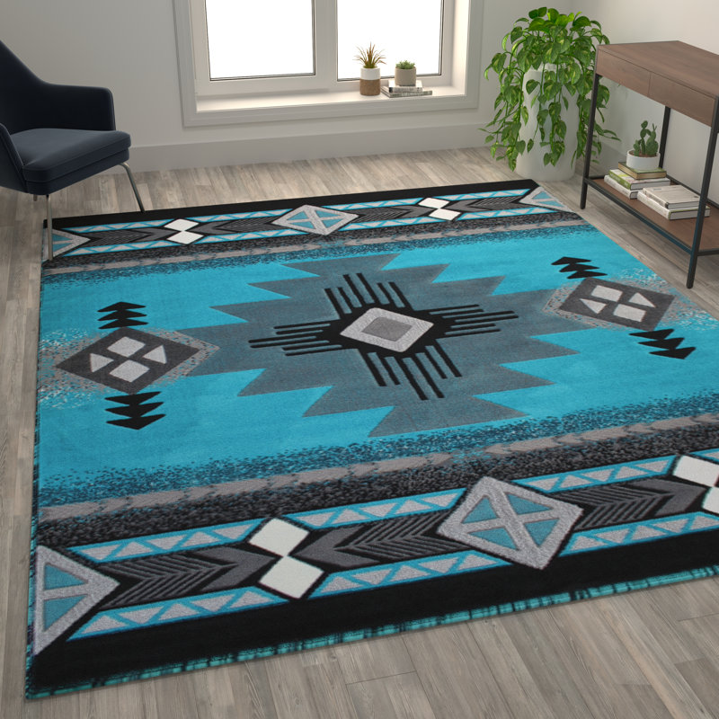 Leitha traditionnel en fibre d'oléfine, Rectangle 8 pi x 10 pi