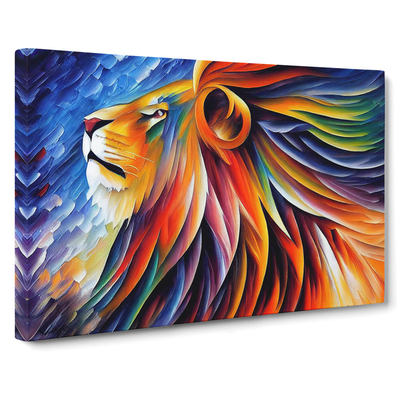 Lion Painting Vol.4 Abstract - Wrapped Canvas, 35cm H x 50cm W x 3cm D