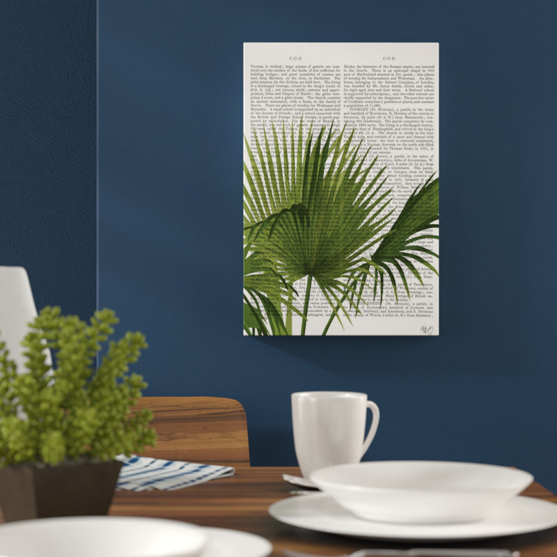 « fan palm i », impression sur toile, H 18 po x l 12 po x P 1,5 po, Toile tendue, Pas de tapis