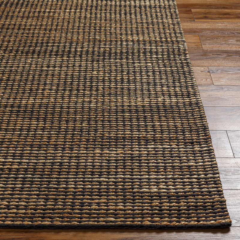 Moroccan Hand Woven Area Rug, Black/Tan, Rectangle 153 x 230 cm