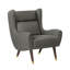 Chaise d'appoint moderne à oreilles en bois massif gris foncé-1502543318