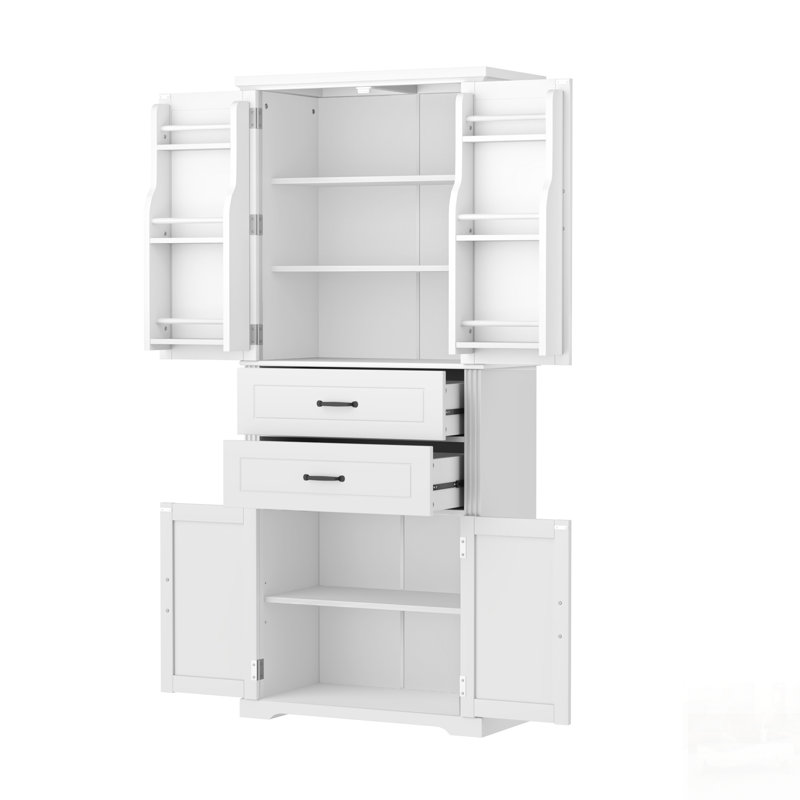 Video Storage Cabinet With Multi-Functional Space, Doors, Shelves, 2 Drawers, And Adjustable Shelf For Organized Living