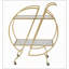 Chariots de bar dorés pour la maison avec roulettes verrouillables, 2 tablettes en miroir et conception élégante pour les fêtes et la cuisine