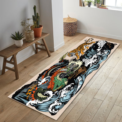 Delicate Floral Pattern With Pile Soft Type Printed Rug for Enhancing Living Room or Bedroom Decor