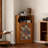 Space corner cabinet with abstract art pattern-108507775