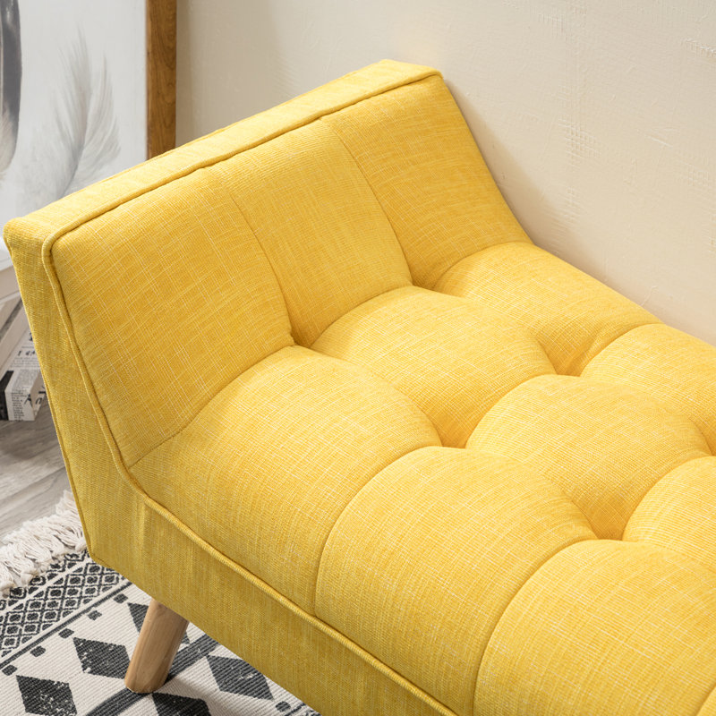 Raoul Upholstered Chaise Lounge, Yellow