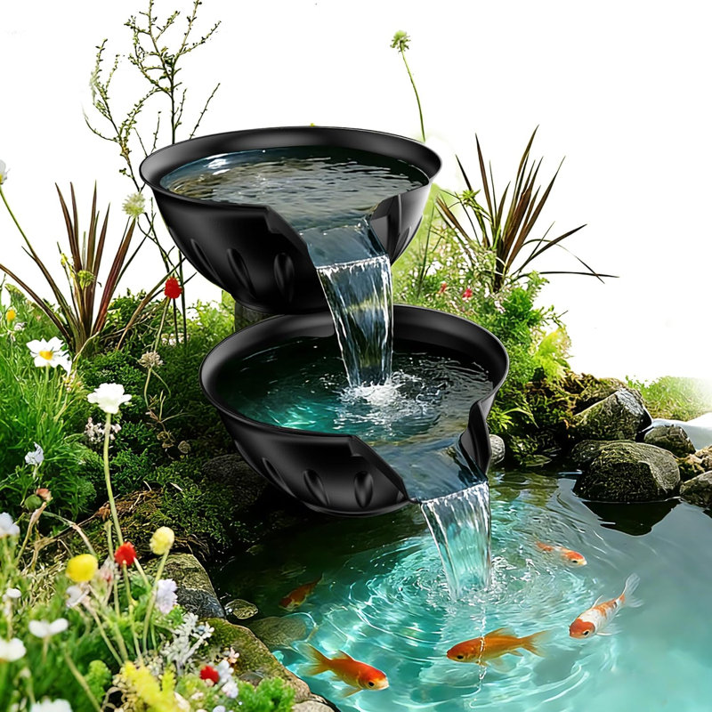 Trousse de fontaine avec bassin et lavabo à débordement, pompe de 660 GPH et filtration multi-étapes
