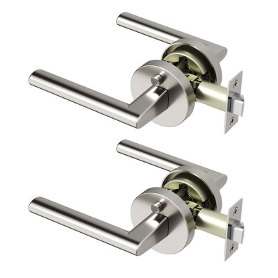 Levier de porte d'intimité Brio de style moderne dissimulé pour (lit et salle de bain) - Style minimaliste élégant en nickel brossé