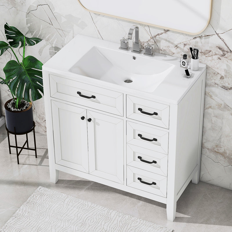 Ensemble de meuble-lavabo simple 36 po Shawon, Blanc