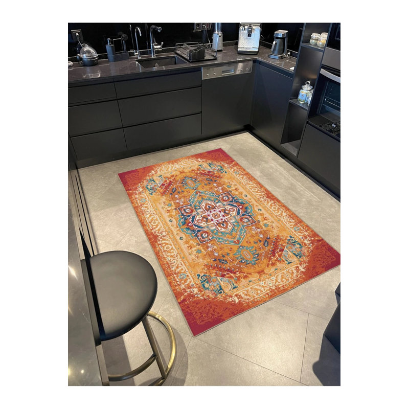 Tapis traditionnel lavable tissé avec motif Siesta, Tapis de couloir 2 pi 6 po x 9 pi 11 po