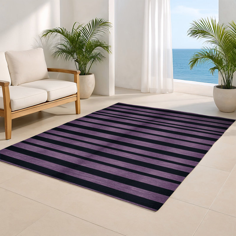 Tapis intérieur / extérieur gris HorizontalStripes, Rectangle 4pi x 6 pi
