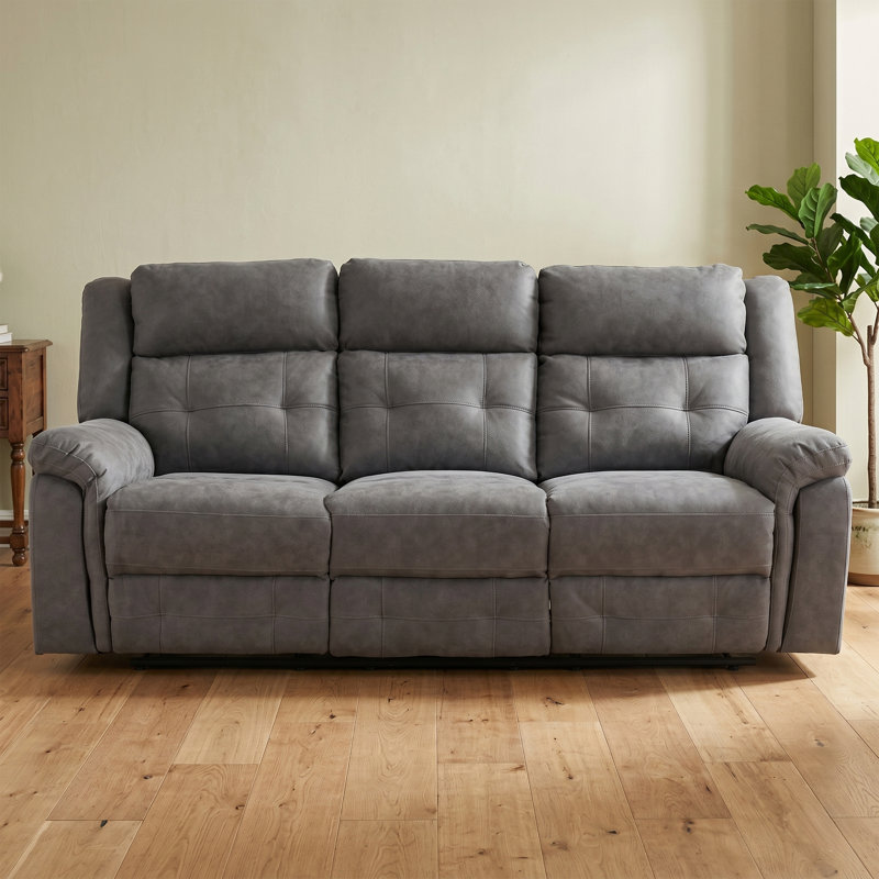 Bonachea 3 Seater Reclining Sofa, Dark Grey