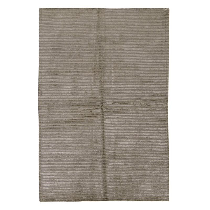 Hand Knotted Area Rug in Silver, Rectangle 6' x 8'11"