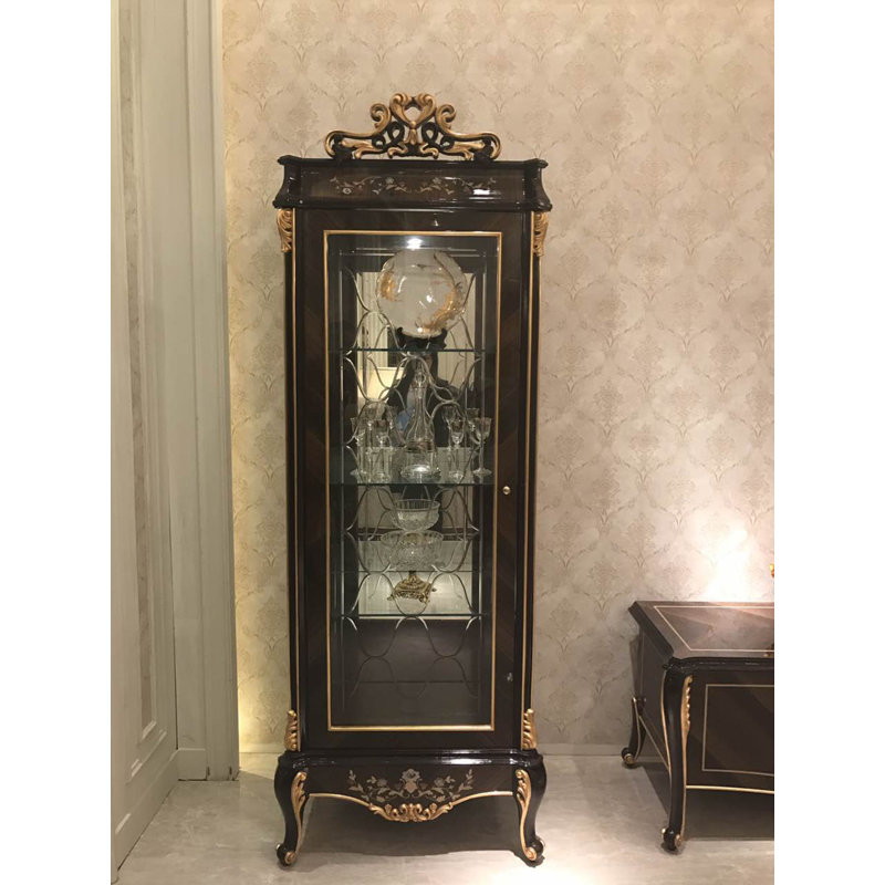 Athena Solid Wood Lighted Curio Cabinet, Right