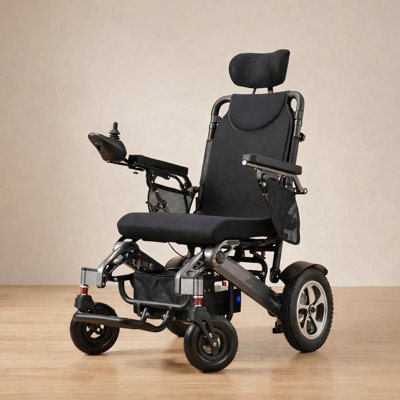 Fauteuil roulant électrique inclinable pour adultes avec dossier réglable, contrôle à 5 vitesses, repose-pieds amovible, charge USB et lumière DEL