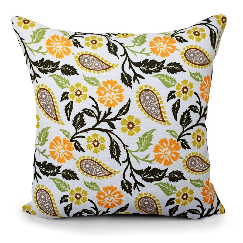 Floral Outdoor Reversible Throw Pillow