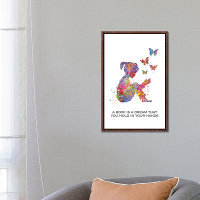 Girl Read Book Quote by Genefy Art - Print on Canvas