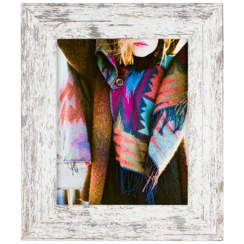 Cadre photo simple Samra, Bois de grange blanc, L 12 po x H 36 po