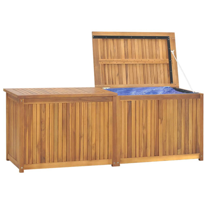 Solid Teak Wood Outdoor Storage Deck Box Chest