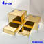 4Pcs Gold Acrylic Mirrored Display Risers – Set of 4 Sizes (5", 6", 7", 8") for Buffet, Dessert, Perfume, Jewellery, Party Centrepieces
