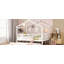 Lit double en bois avec lit gigogne simple, blanc-765883836