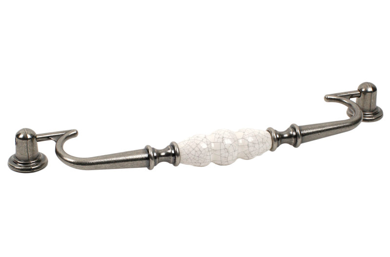 Nordic Drop Handle, Antique Pewter/Gray Crackle