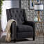 Chaise classique en tissu gris foncé avec accoudoirs rivetés élégants et pieds en bois de bouleau durable pour un confort moderne-1423025809