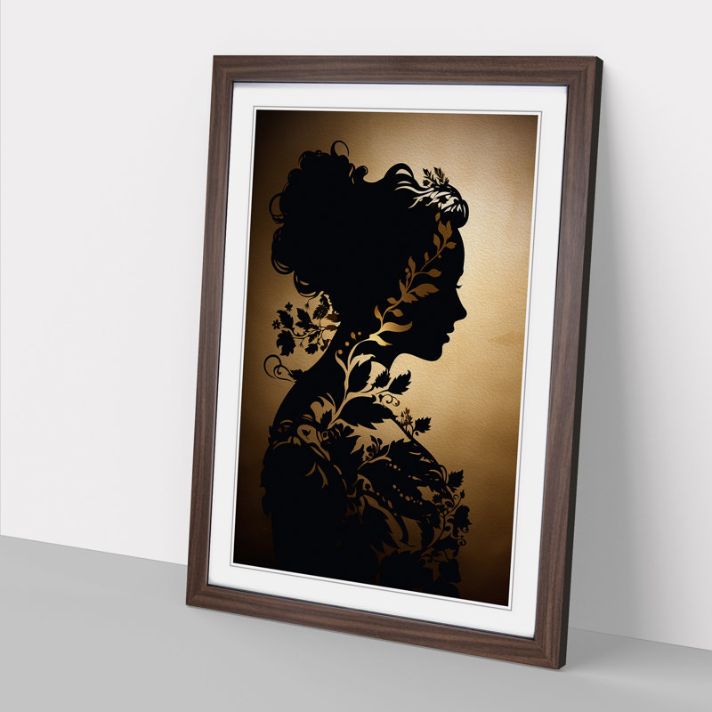 Woman Baroque - Framed Print, Walnut, 64cm H x 46cm W x 2cm D