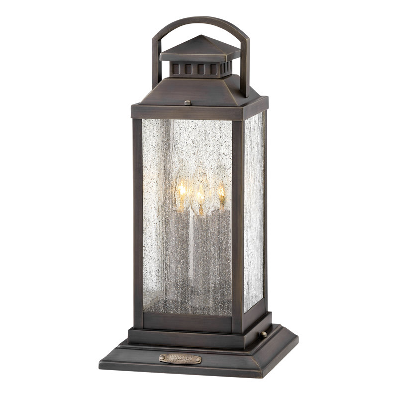Revere 1 -Light 20.25" H Hardwired Pier Mount Light, Blackened Brass