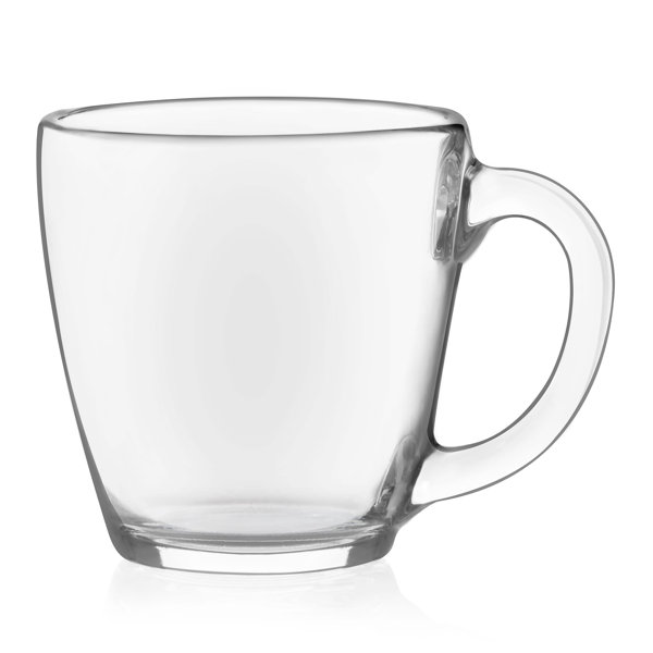 HORLIMER 16 oz Glass Coffee Mugs Set of 6, Clear Coffee Cup with Handle for  Tea Cappuccino Latte Milk Juice Hot Beverages