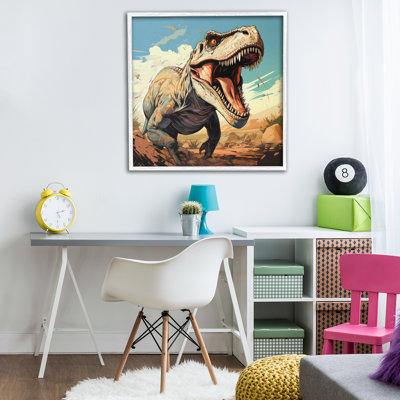 Velociraptor Desert Sunset, estampe numérique, design par Creative Studio