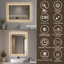 Miroir d'appoint à DEL à intensité variable, verre 36 x 24, meuble-lavabo moderne