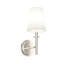 Applique murale 1 lumière 5,75 po avec abat-jour en lin blanc nickel Kleine-126501886