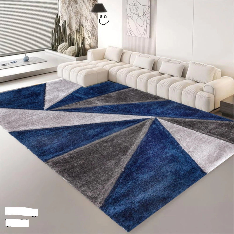 Geometric Shag Area Rug, Rectangle 200 x 290 cm