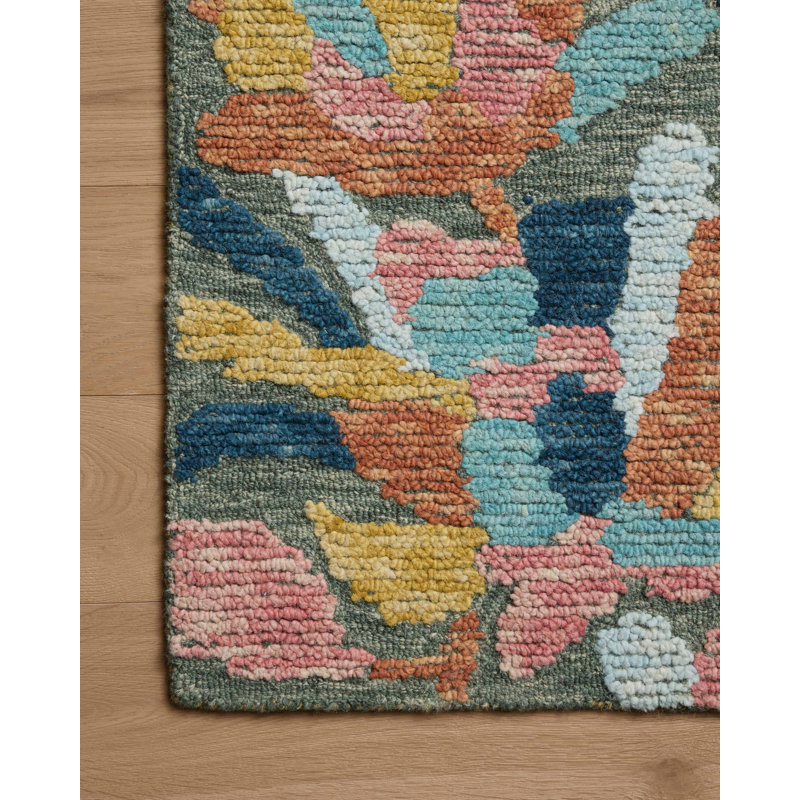 Loloi Tilly Green / Multi Area Rug, Runner 2'6" x 7'6"