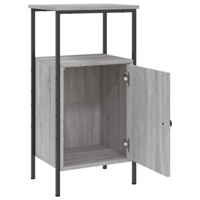 Hedger 41cm W Iron Bedside Table, Grey Sonoma, Individual