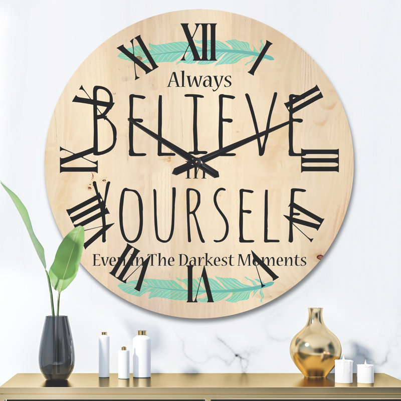 Horloge murale Believe in Yourself, Grand
