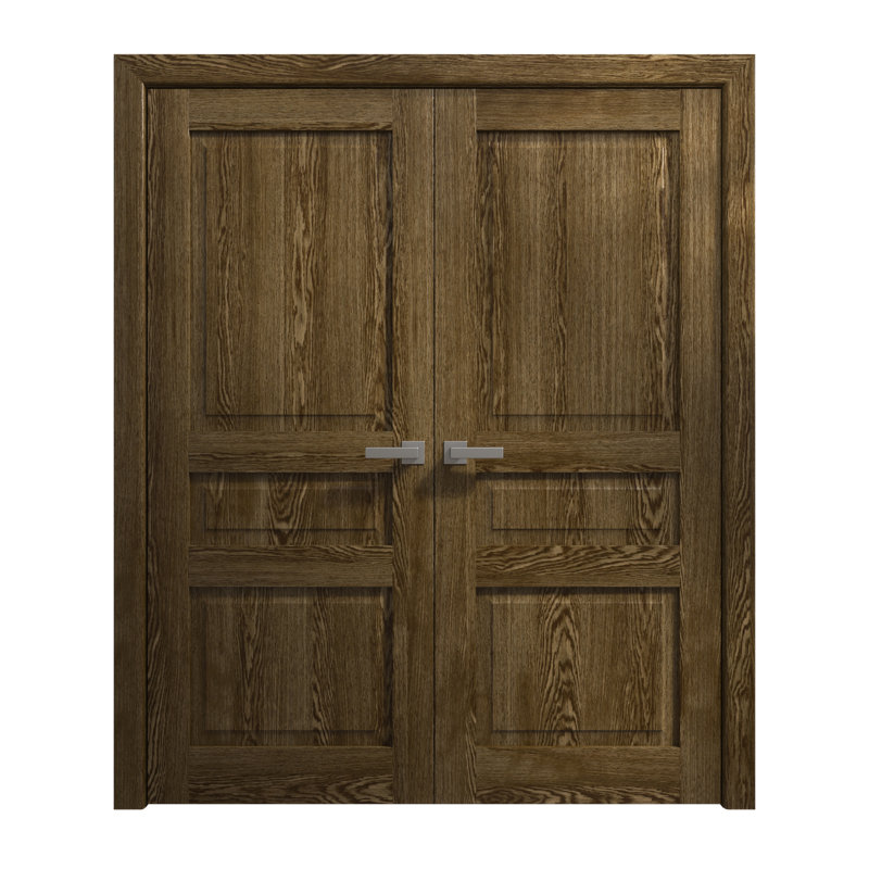 Portes doubles intérieures intérieures | Ego 5012 | Cadre de panneau intérieur en bois massif | Portes modernes pour placard