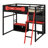 Wood Loft Bed With Desk, Shelves, LED Lights, USB Ports And Pegboard-416838977