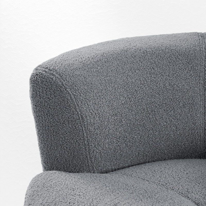 Fauteuil demi-tonneau rembourré et pivotant, Gris