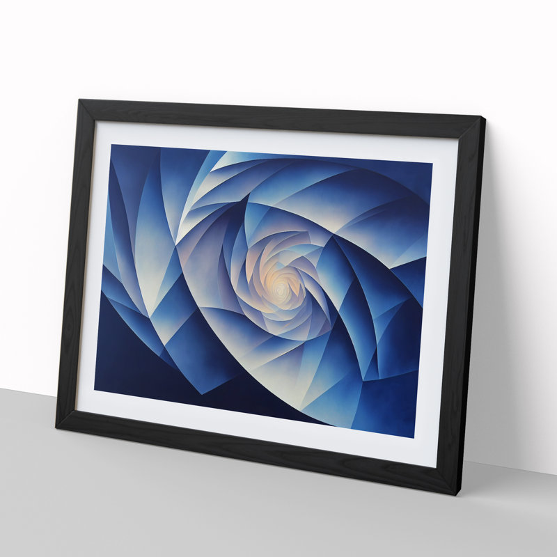 Lively Abstract Fractals - Single Picture Frame Print, Black, 46cm H x 64cm W x 2cm D