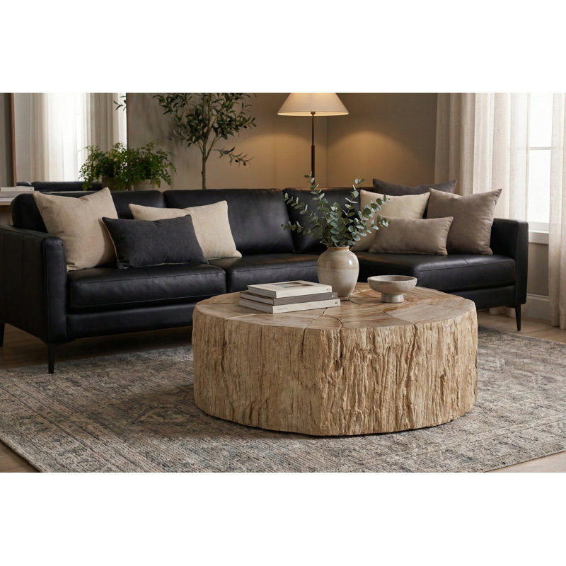 Converge Petrified Coffee Table, Rough, Cream