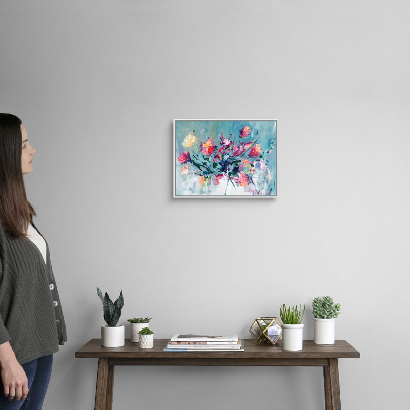 Reproduction d’art sur toile, "courage to Bloom" par Amira Rahim, H 14 po x l 18 po x P 1,75 po, Toile blanche encadrée