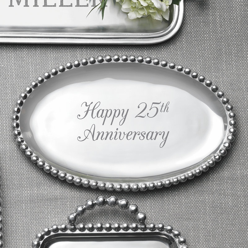 Mariposa String Of Pearls Aluminum Platter