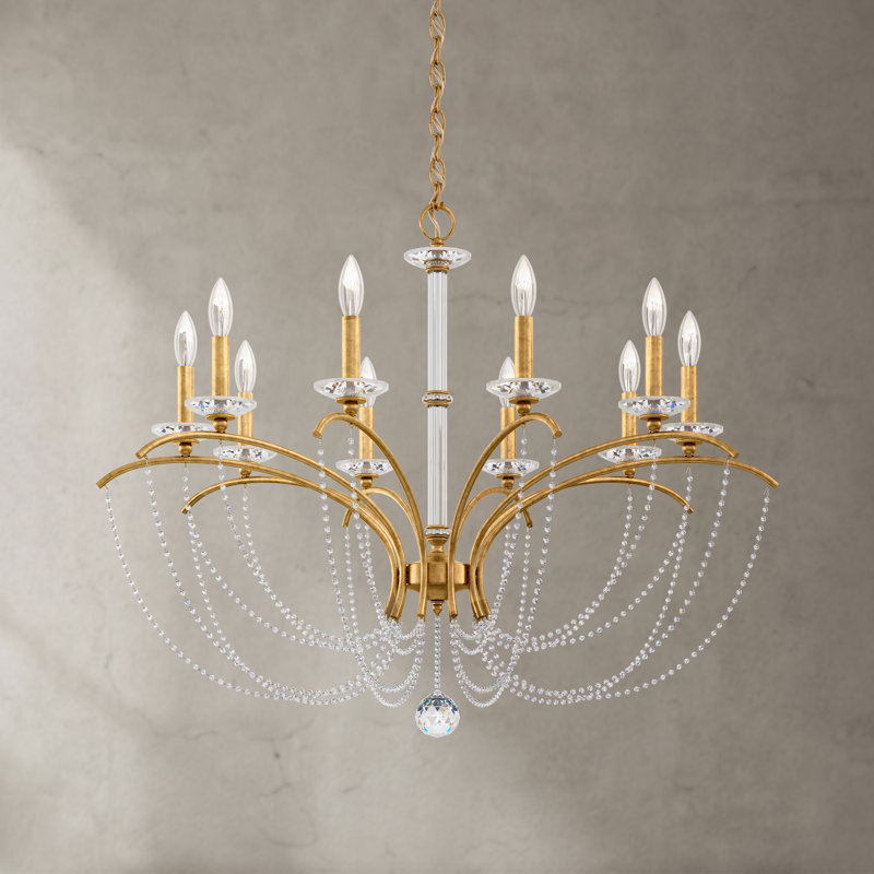 Priscilla 10 - Light Chandelier, Heirloom Gold, Optic Crystal