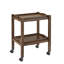 Telluride Wood Finish Folding Bar Cart With Two Detachable Trays-983094336