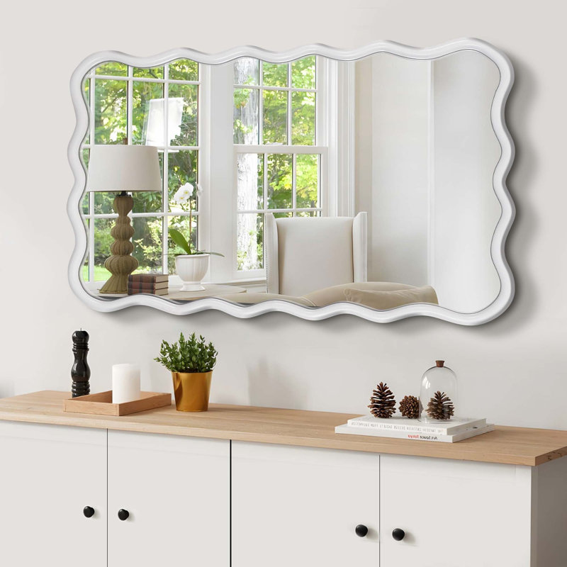 Miroir 40 po x 28 po, Blanc, Rectangulaire