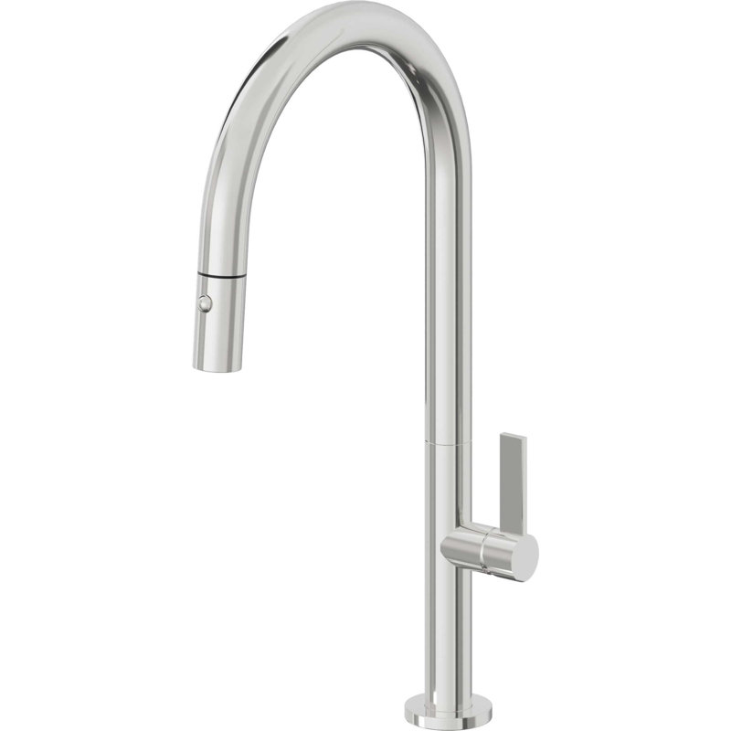 Poetto Kitchen Faucet, Polished Chrome, Flat Blade