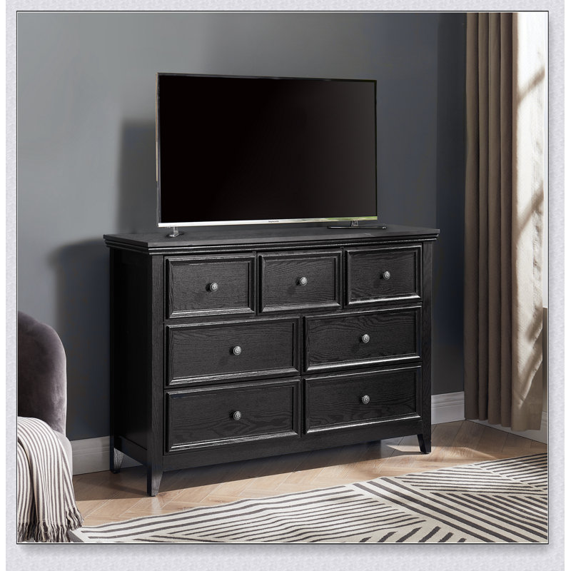 Commode 7 tiroirs Modern, commode 7 tiroirs, Noir
